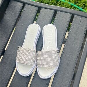 Juicy Couture Silver Slide Sandals